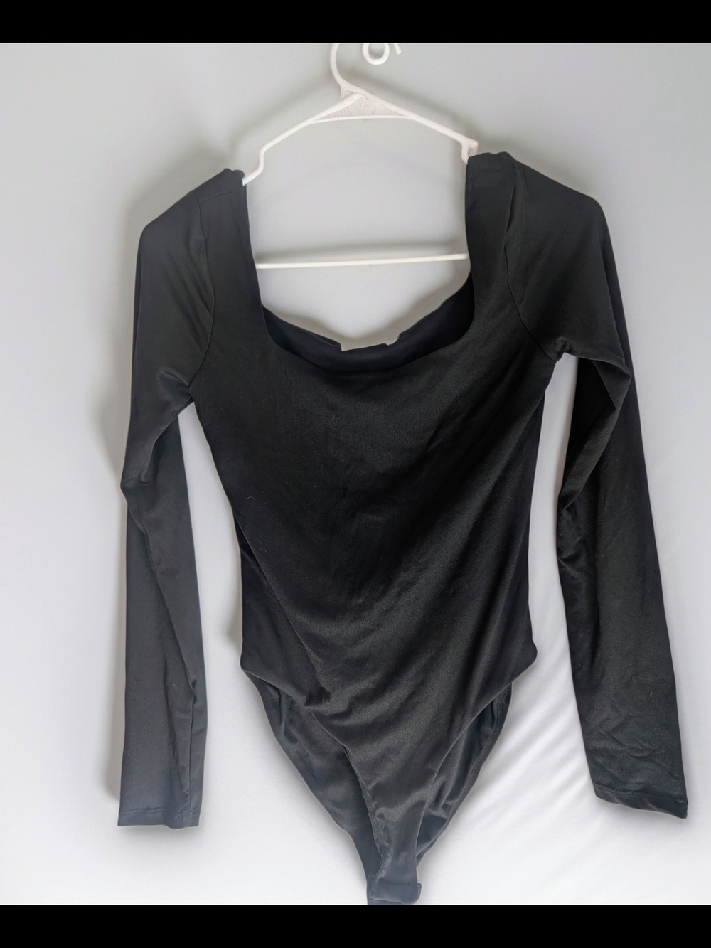NWOT Heart & Hips Black Long-Sleeve Square Neck Bodysuit- Small